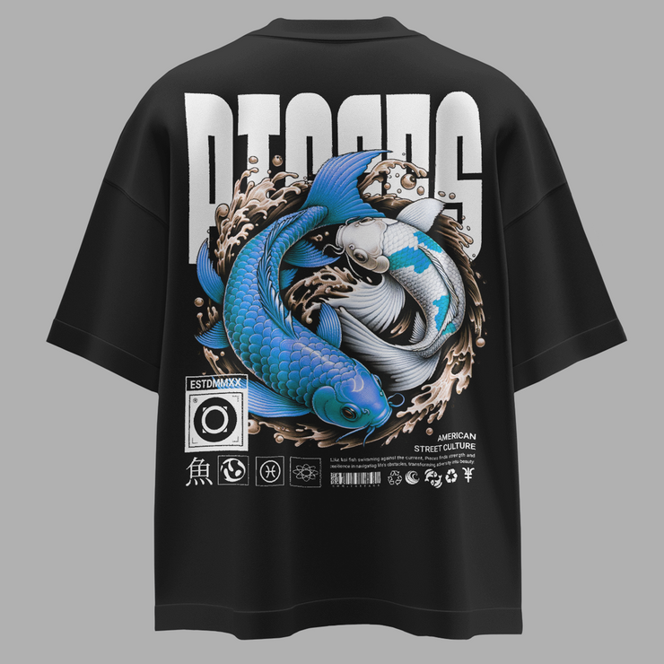 Against The Current Pisces - Oversize Deep Drop Shoulder Tee - 190 GSM