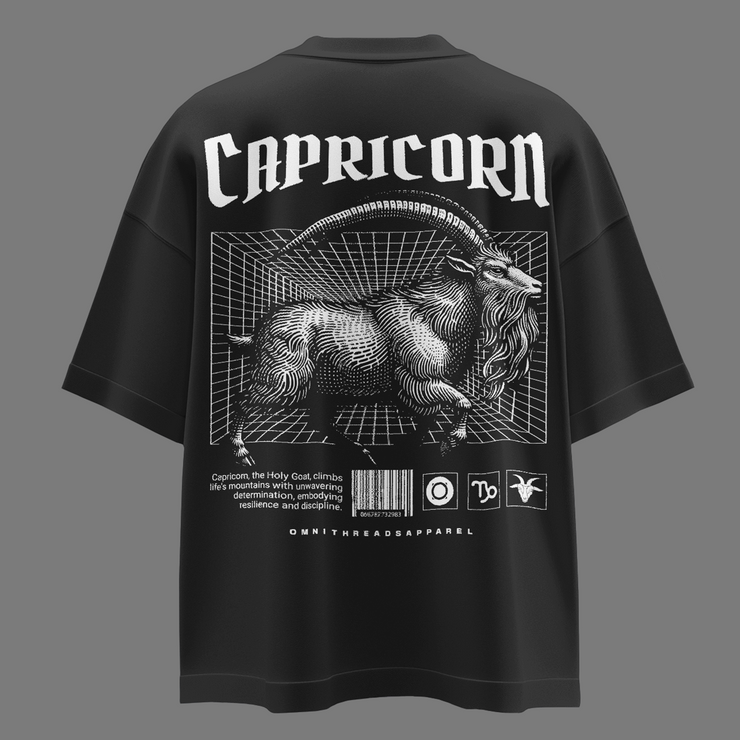 Capricorn Climbs Mountain - Oversize Deep Drop Shoulder Tee