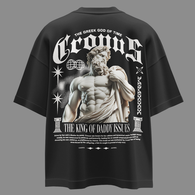 Cronus of Saturn - Oversize Deep Drop Shoulder Tee