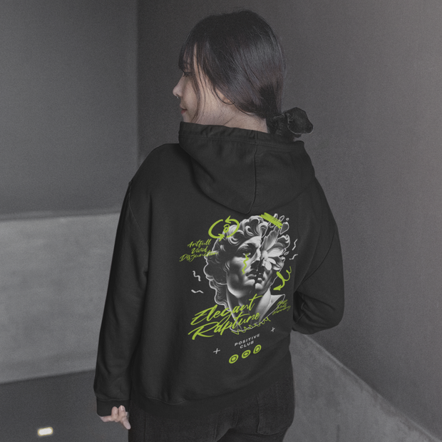 Elegant Rapture - Oversized Streetwear Fleece Hoodie