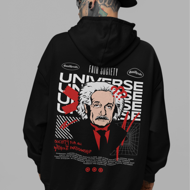 Albert Einstein - Oversized Streetwear Fleece Hoodie