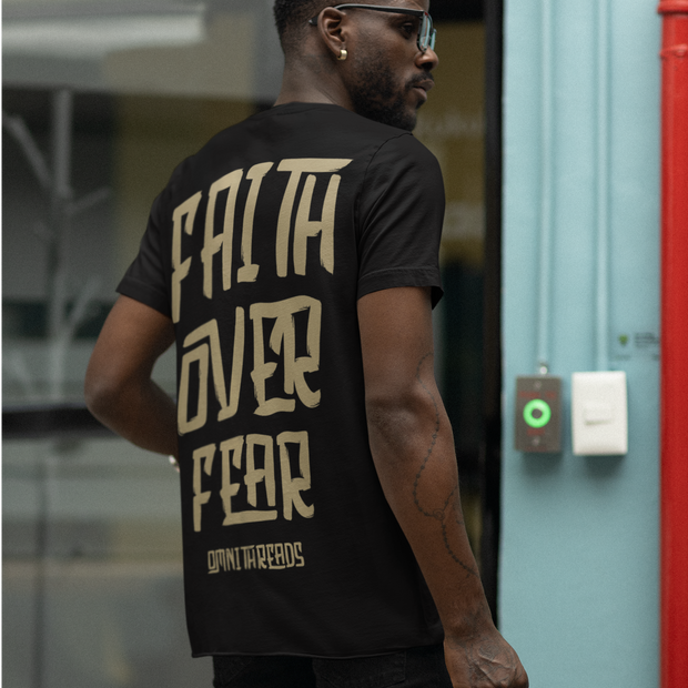 Faith Over Fear Astro - Oversize Deep Drop Shoulder Tee