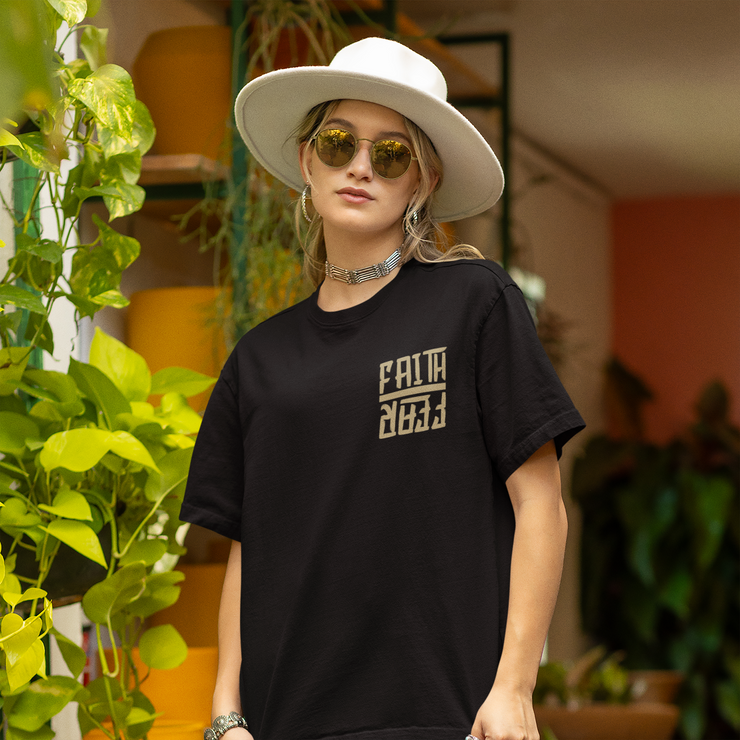 Faith Over Fear Astro - Oversize Deep Drop Shoulder Tee