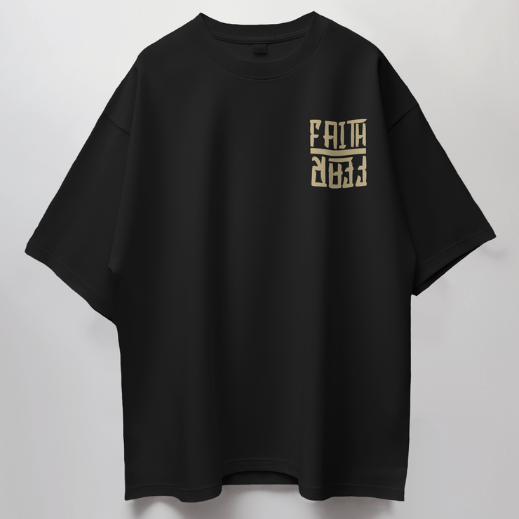 Faith Over Fear Astro - Oversize Deep Drop Shoulder Tee