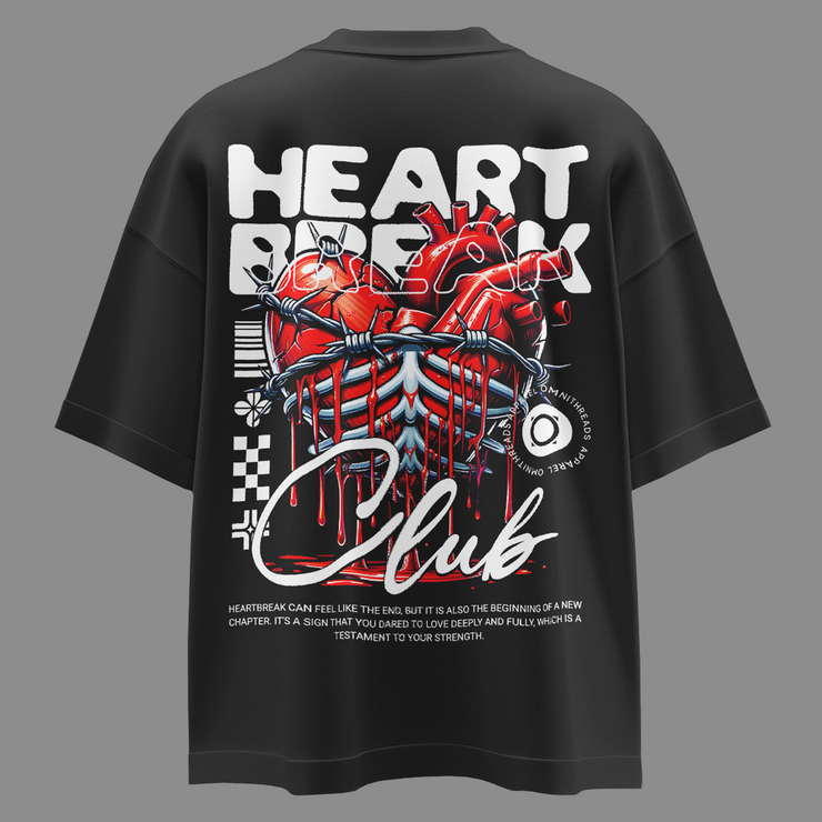 Heart Break Club - Oversize Deep Drop Shoulder Tee