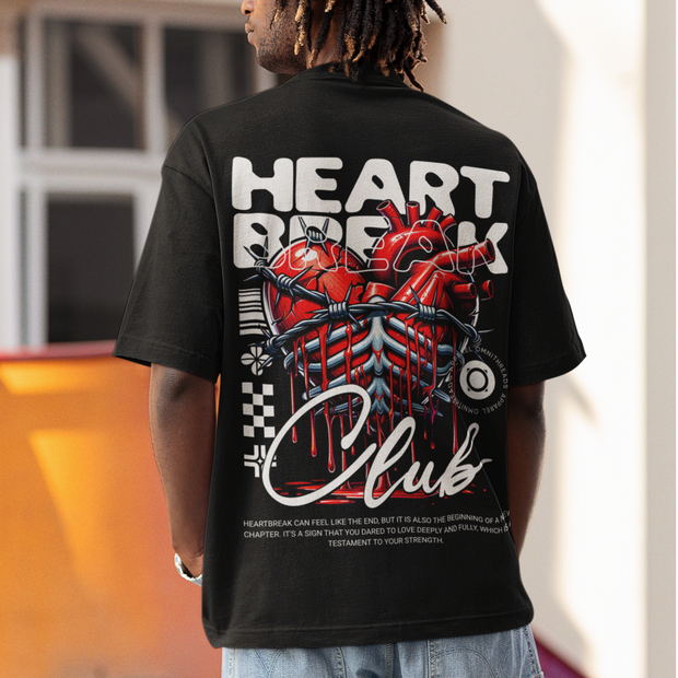 Heart Break Club - Oversize Deep Drop Shoulder Tee