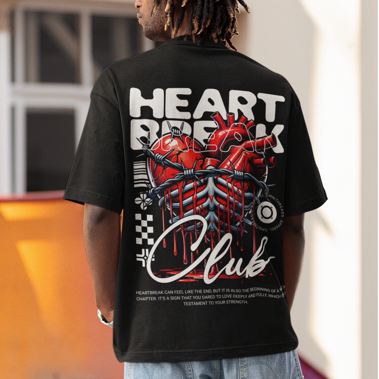 Heart Break Club - Oversize Deep Drop Shoulder Tee