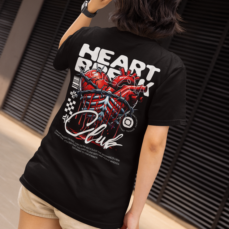 Heart Break Club - Oversize Deep Drop Shoulder Tee