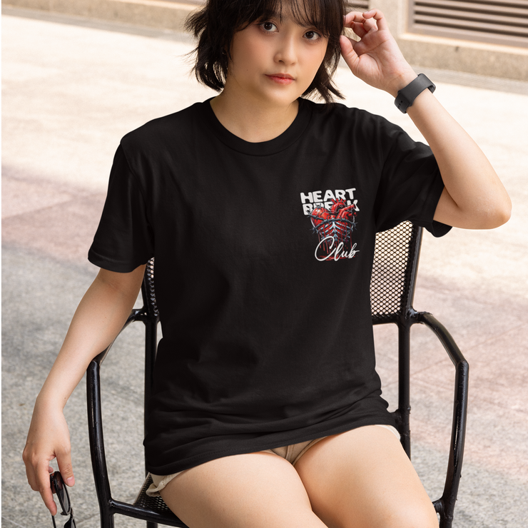 Heart Break Club - Oversize Deep Drop Shoulder Tee