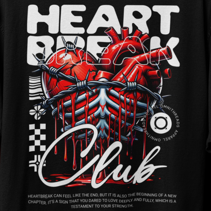 Heart Break Club - Oversize Deep Drop Shoulder Tee