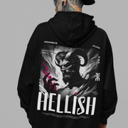 Hellish Hades - Oversized Streetwear Fleece Hoodie