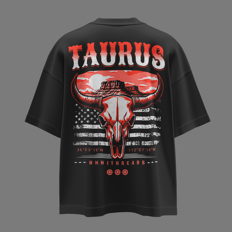 Home Of The Brave Taurus - Oversize Deep Drop Shoulder Tee