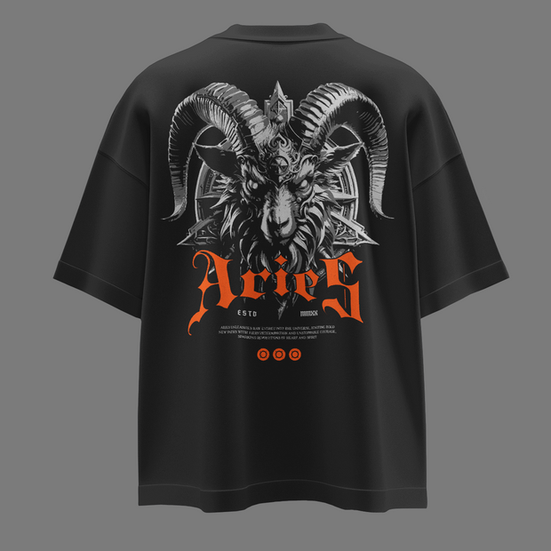 Igniting Aries - Oversize Deep Drop Shoulder Tee