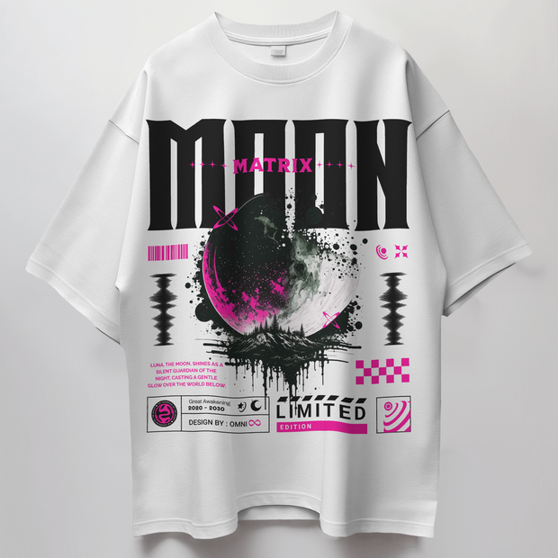 Moon Matrix - Oversize Deep Drop Shoulder Tee