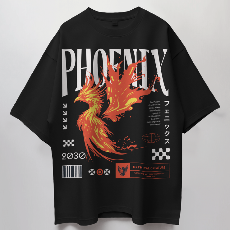 Phoenix Rising - Oversize Deep Drop Shoulder Tee