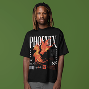 Phoenix Rising - Oversize Deep Drop Shoulder Tee