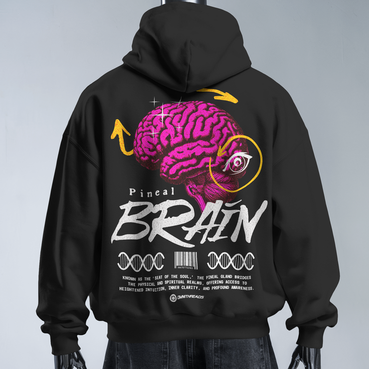 Pineal Brain - Oversized Streetwear Fleece Hoodie