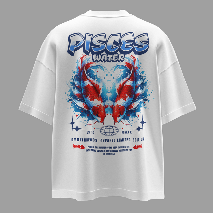 Pisces The Master Of The Deep - Oversize Deep Drop Shoulder Tee