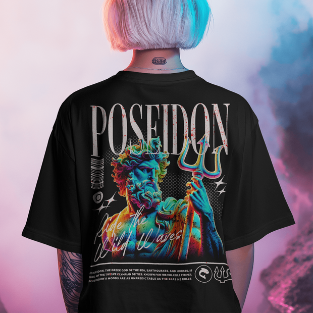 Poseidon Of Neptune - Oversize Deep Drop Shoulder Tee