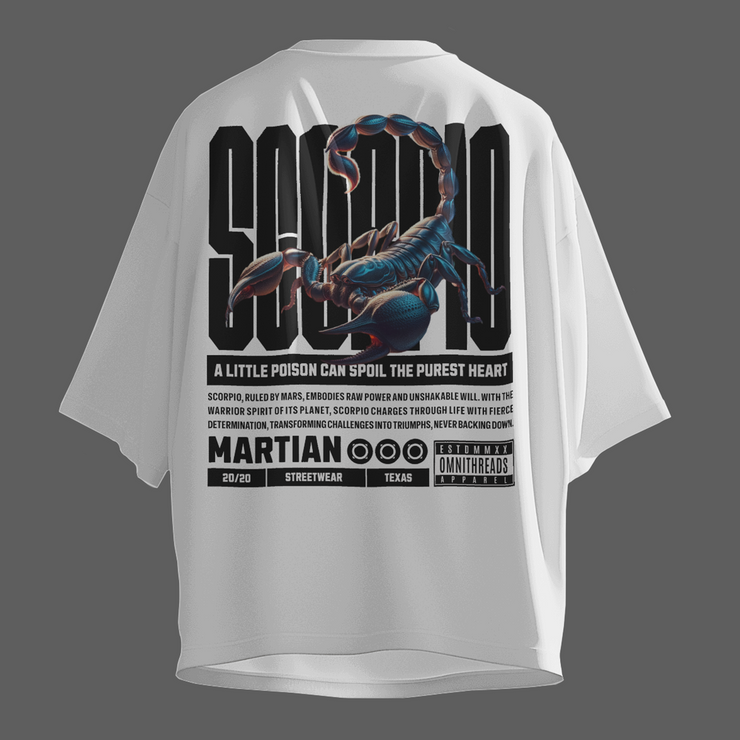 Scorpio On Mars - Oversize Deep Drop Shoulder Tee