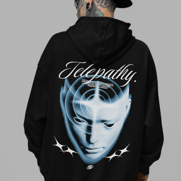 Telepathy - Oversized Streetwear Fleece Hoodie