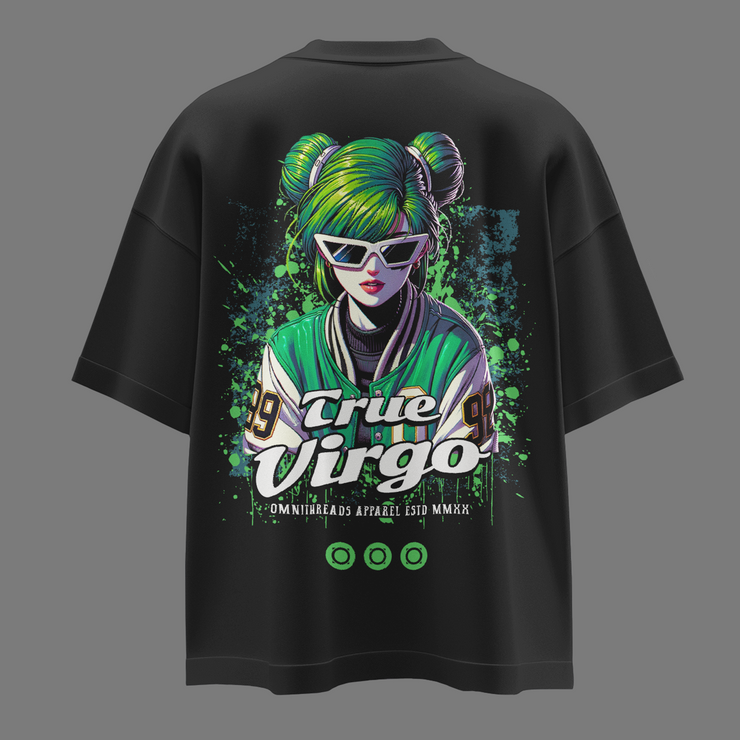 True Virgo - Oversize Deep Drop Shoulder Tee