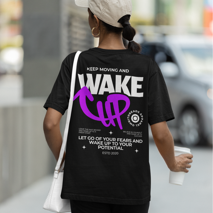 Wake Up - Oversize Deep Drop Shoulder Tee