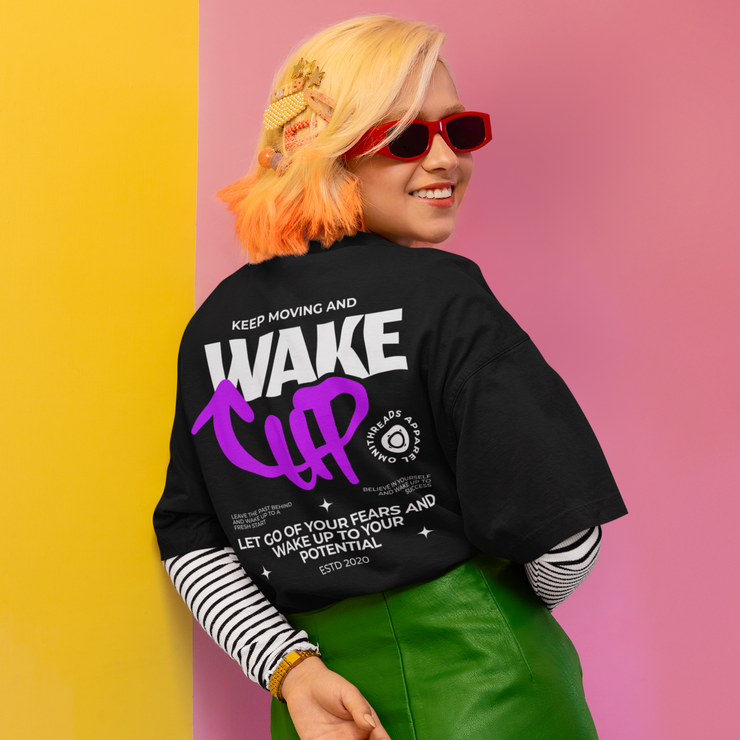 Wake Up - Oversize Deep Drop Shoulder Tee