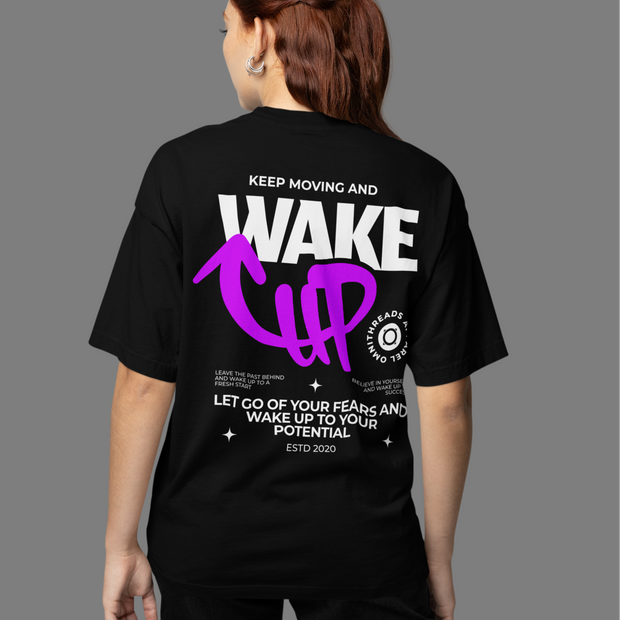 Wake Up - Oversize Deep Drop Shoulder Tee