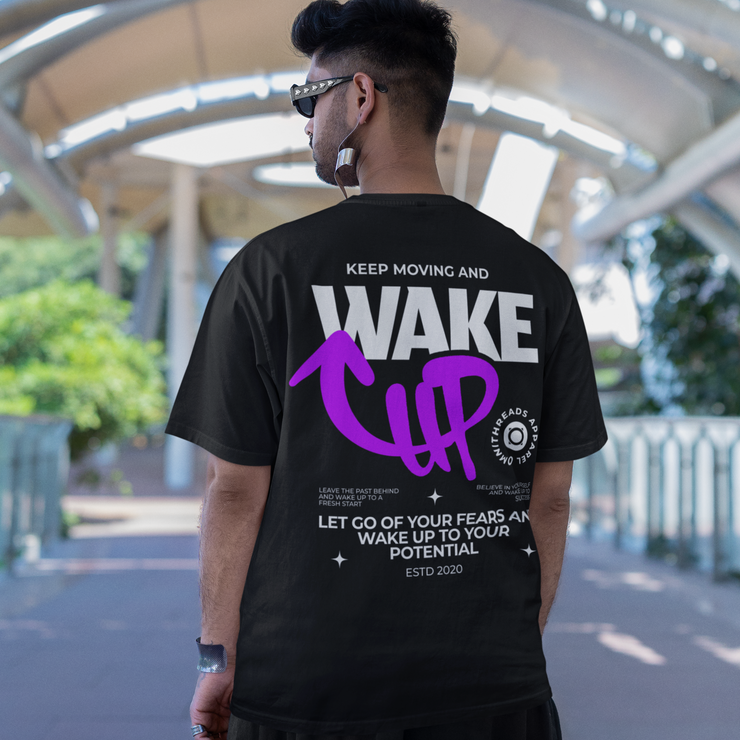 Wake Up - Oversize Deep Drop Shoulder Tee