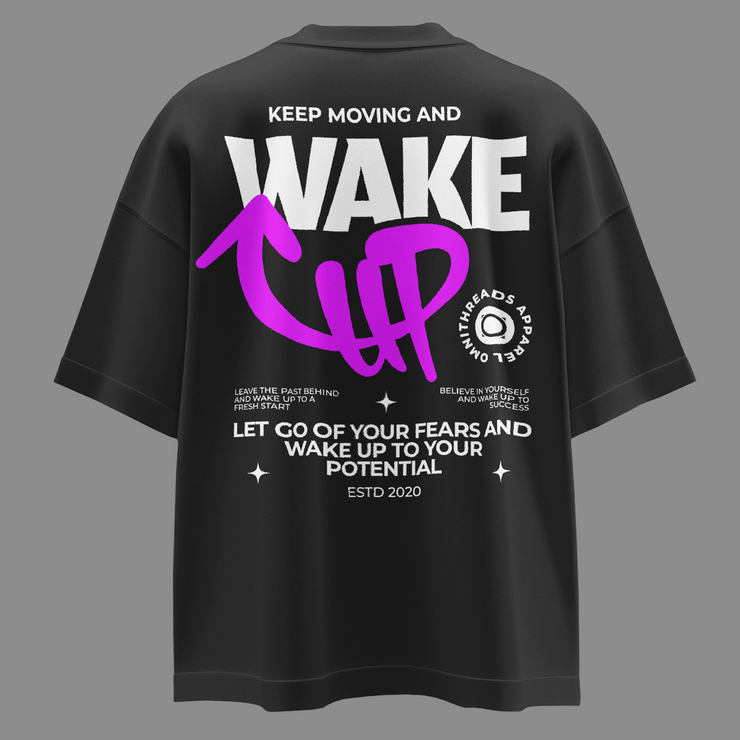 Wake Up - Oversize Deep Drop Shoulder Tee