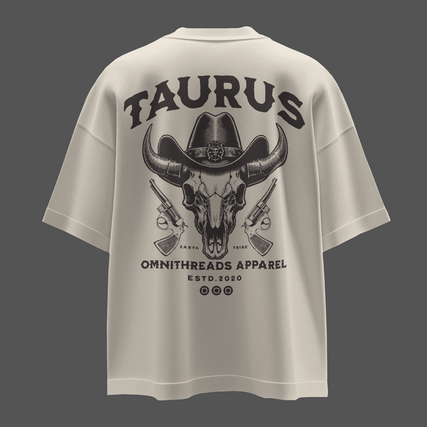 Wild West Taurus - Oversize Deep Drop Shoulder Tee